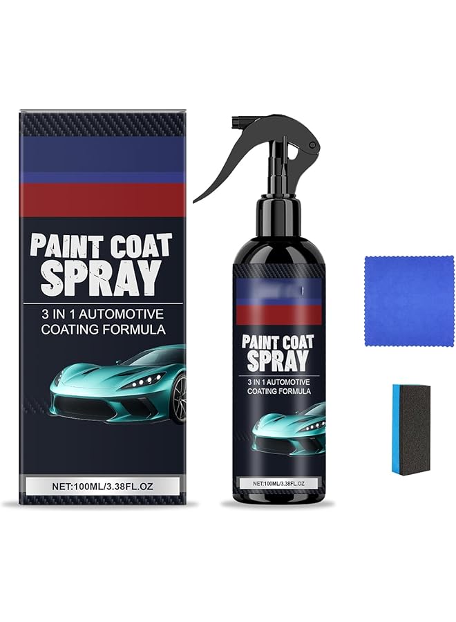 KASTWAVE Ceramic Top Coat Spray For Cars, Waterless Wash & Hydrophobic Protection, High-Gloss Finish, Instant Shine, Includes Towel & Sponge, Car Detailing Solution - Image 1