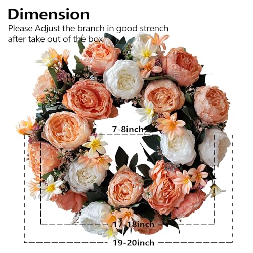 WANNA-CUL 18 Inch Spring Wreaths for Front Door with Yellow Sunflowers,Summer Door Wreath with Daisy and Linen Ribbon,Valentines Day Wreath,Mothers Day Wreath for Wall or Home Decoration - Image 2