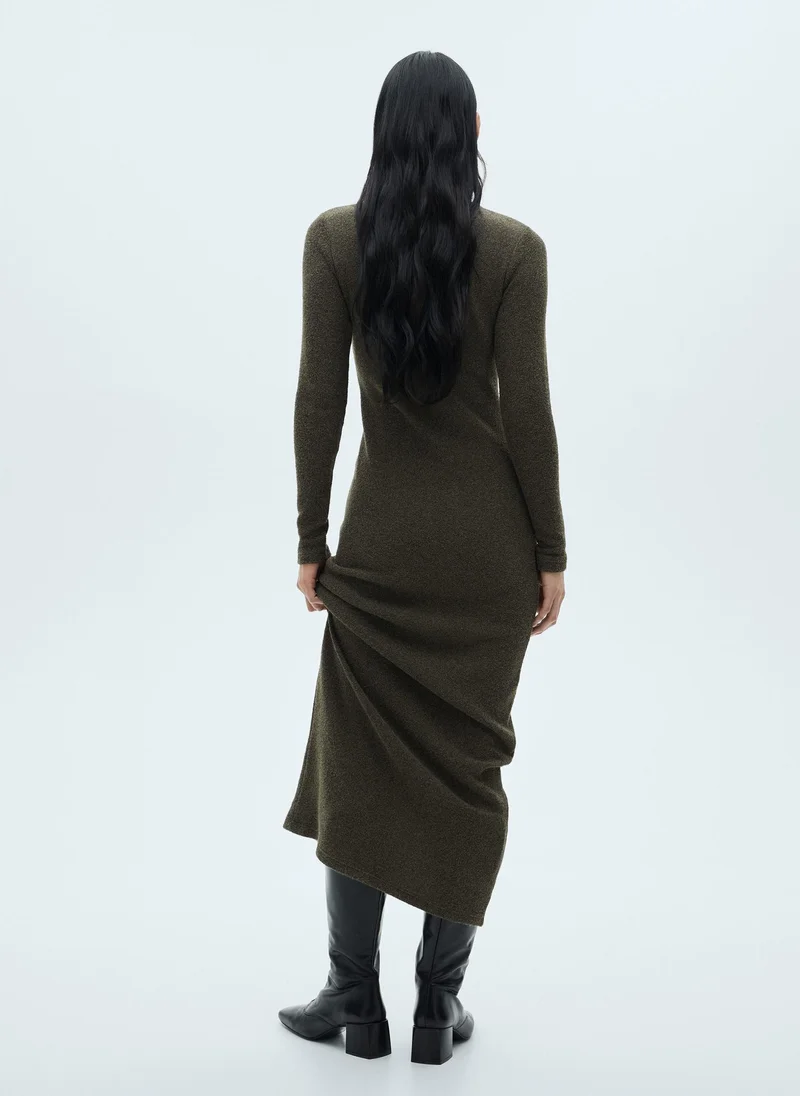 MANGO Knitted Turtleneck Dress