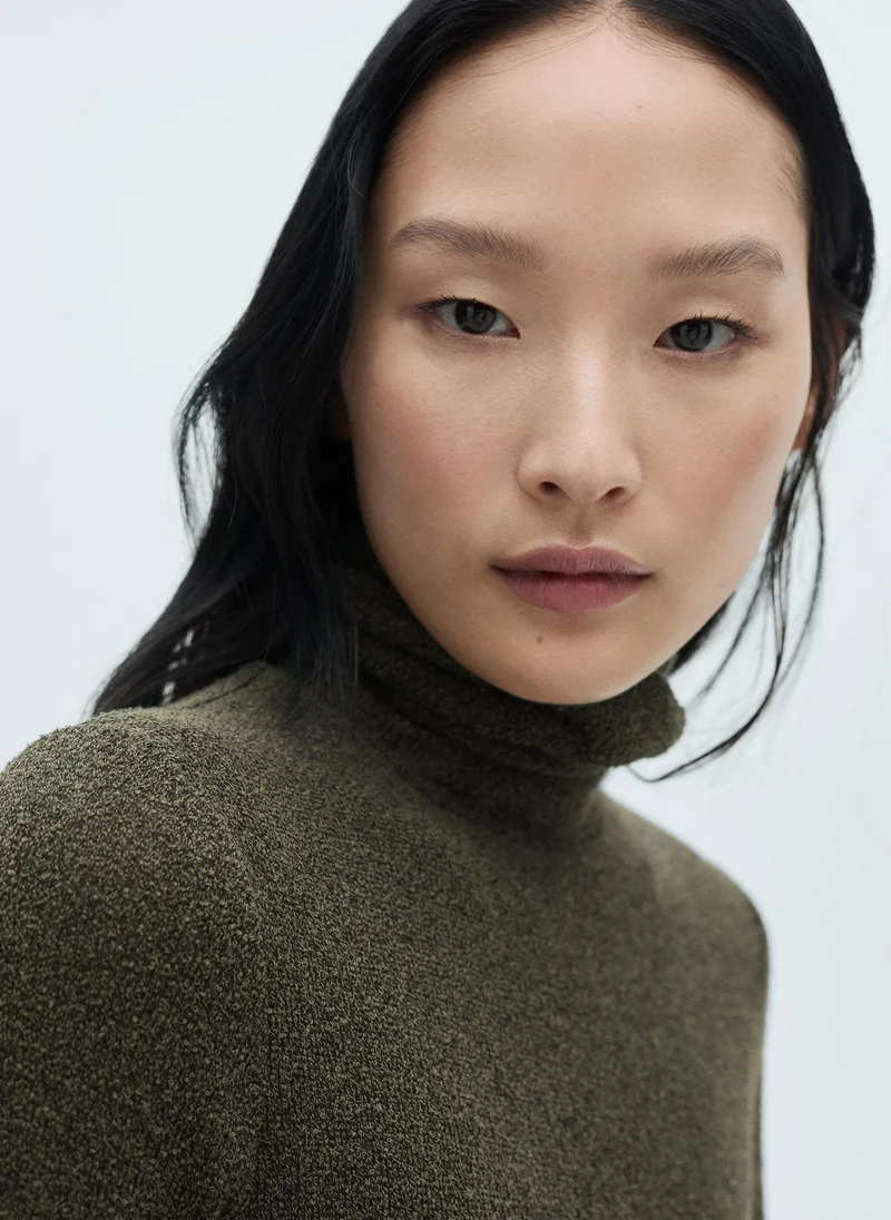 MANGO Knitted Turtleneck Dress