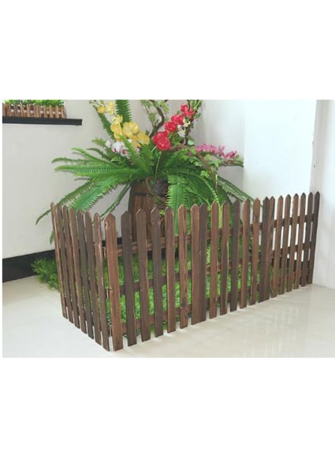 LINGWEI Wooden Fence Garden Edging Border 160x50x.5cm Brown Decorative Garden Fence - Image 2