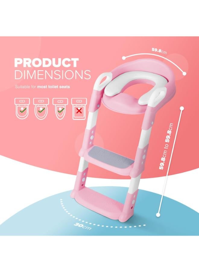 kidoola Adjustable Potty Ladder Toilet Training Seat with Steps & Cushion - Image 2