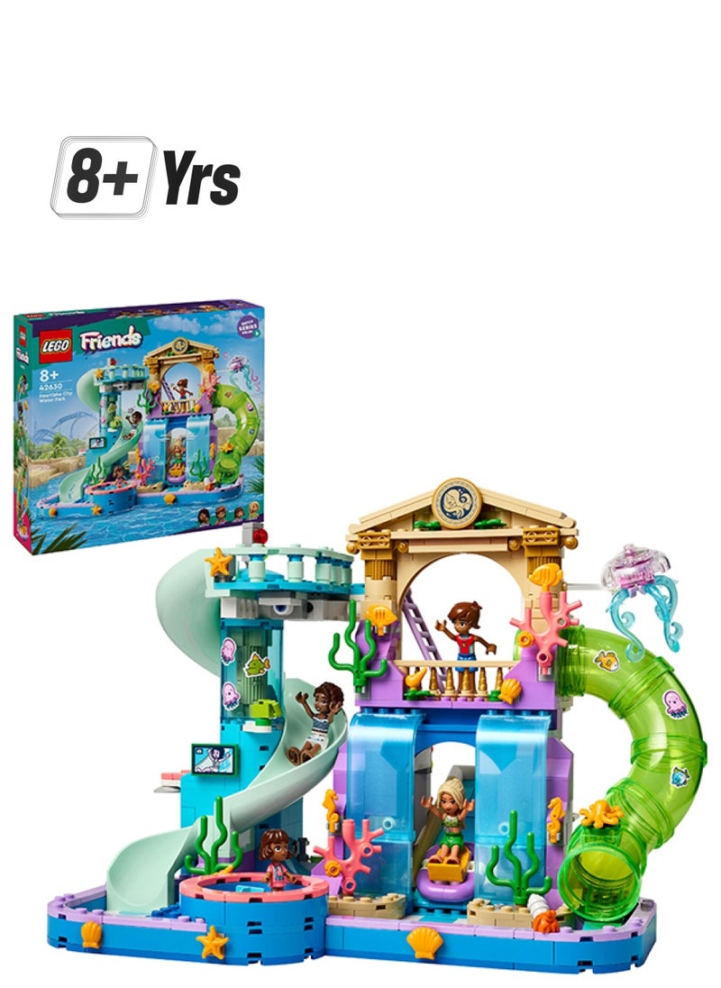 LEGO Friends Heartlake City Water Park Playset, Building Set For Kids, Creative Play For Girls And Boys Aged 8 Years And Over, 3 Mini-Dolls, A Micro-Doll, 3 Slides And Whirlpool 42630 (814 Pieces)  - Image 1