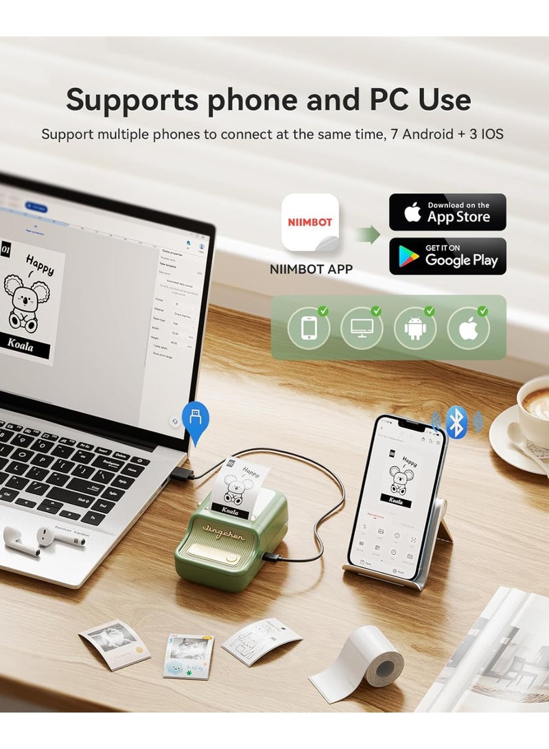 نيمبوت طابعة ملصقات بي 21 برو، طابعة ملصقات عالية الدقة 300 نقطة لكل بوصة، مثالية للملاحظات والصور ورسومات الدراسة وصانع المذكرات، 50 × 30 ملم، 230 قطعة - Image 4