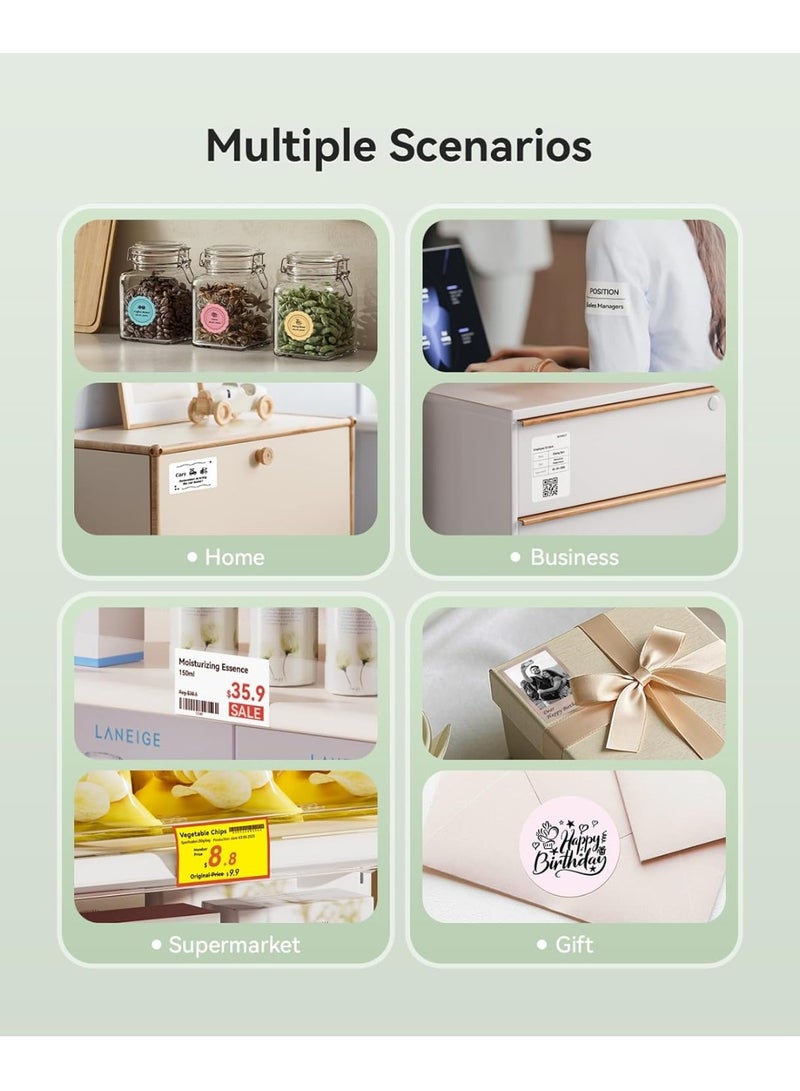 نيمبوت طابعة ملصقات بي 21 برو، طابعة ملصقات عالية الدقة 300 نقطة لكل بوصة، مثالية للملاحظات والصور ورسومات الدراسة وصانع المذكرات، 50 × 30 ملم، 230 قطعة - Image 3