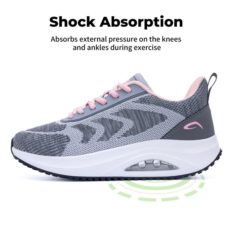 IIV Women's Walking Shoes | Arch Support Orthotic Tennis Shoes | Plantar Fasciitis Sneakers for Pain Relief GreyPink Size 7.5 - Image 3