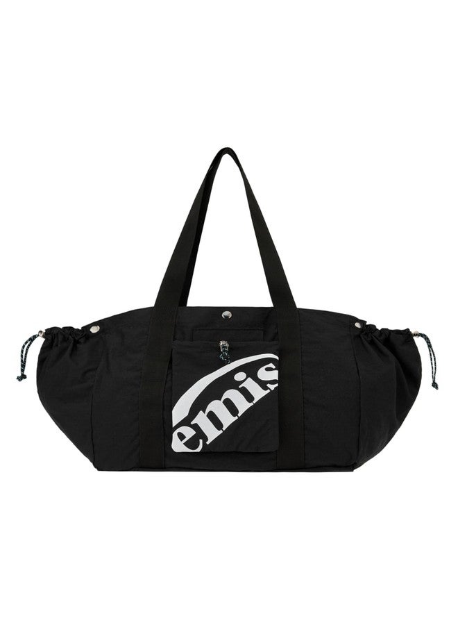 EMIS Logo Packable Nylon Unisex Casual Streetwear Tote Bag Black - Image 1