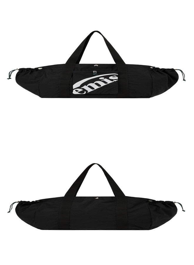 EMIS Logo Packable Nylon Unisex Casual Streetwear Tote Bag Black - Image 2