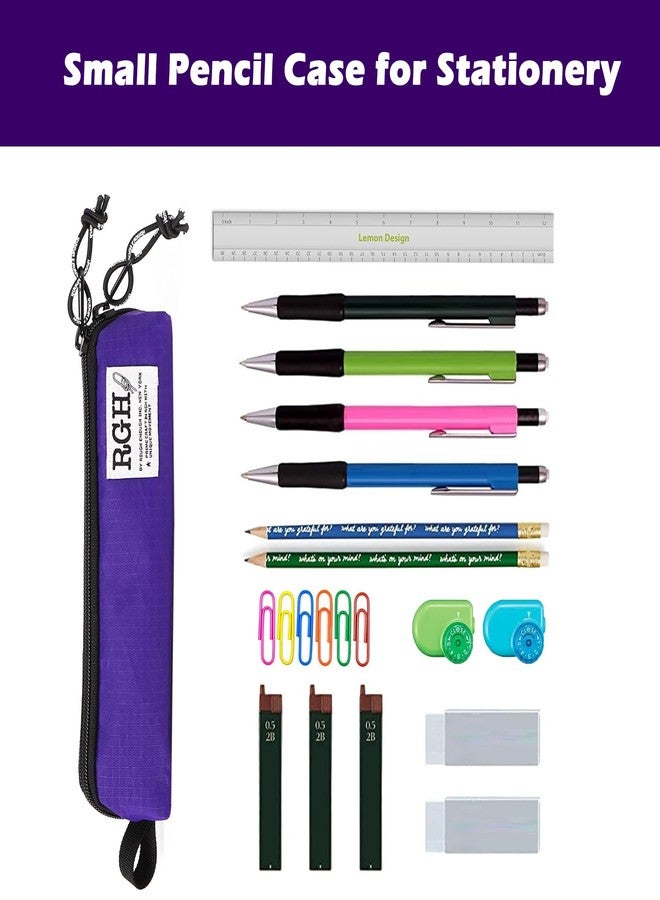 RE ROUGH ENOUGH Rough Enough Small Slim Pencil Pouch Case for Kids Adults School Art Supplies Purple - Image 2