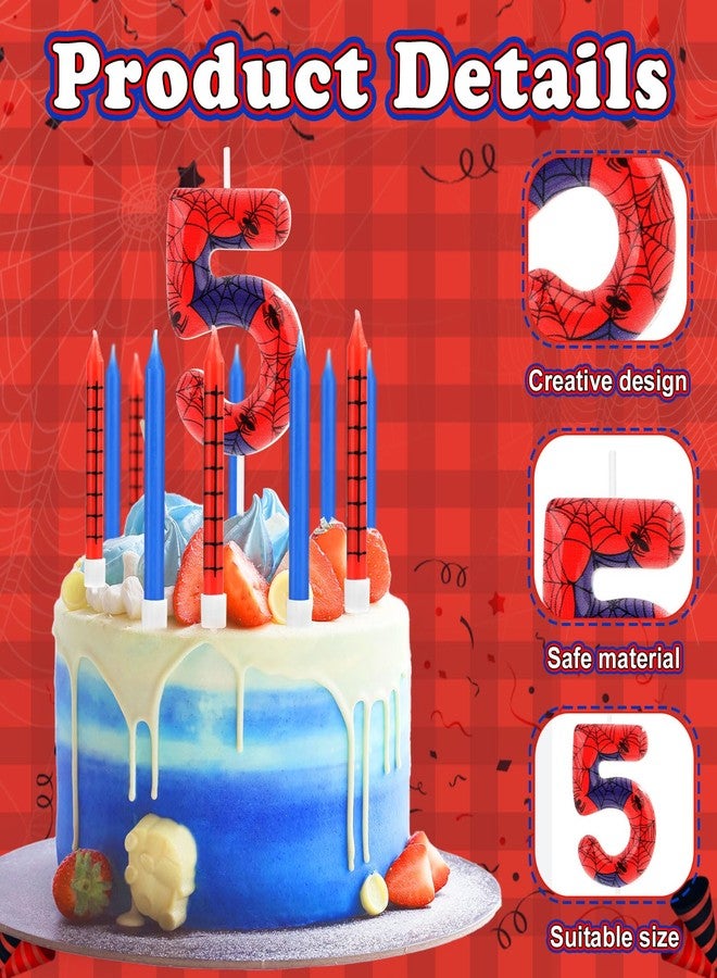 XIHIRCD 13pcs Spider Shaped Birthday Candles, Spider Themed Birthday Candles Cake Topper Candle Candles Birthday Cake Candles Numbers for Birthday Cake Decorations (5) - Image 3