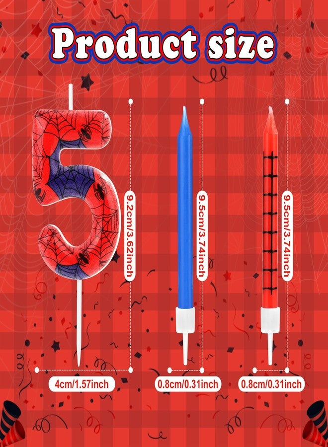 XIHIRCD 13pcs Spider Shaped Birthday Candles, Spider Themed Birthday Candles Cake Topper Candle Candles Birthday Cake Candles Numbers for Birthday Cake Decorations (5) - Image 2