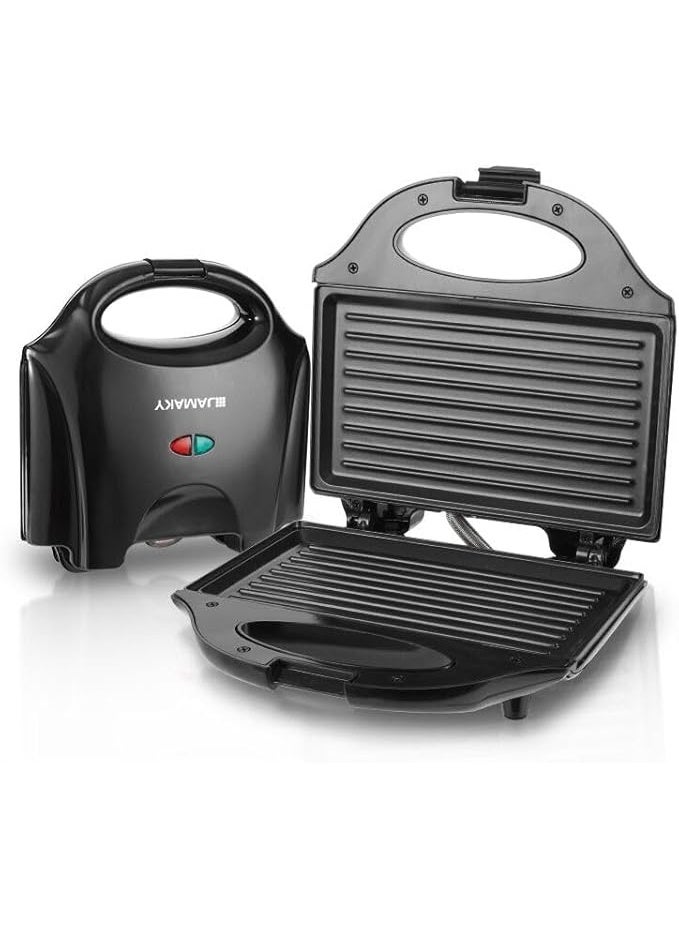 JAMAKY 1000W Sandwich Maker - Italian Technology Fixed Grill, Coated Sandwich Maker with Automatic Temperature Control JMK2006 (Length 4.9 x Width 8.5) Inch - Image 1