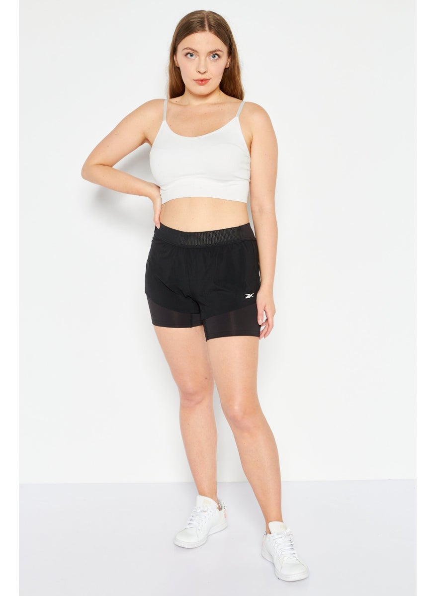 Reebok Women Sportswear Fit Training Short, Black  - Image 2
