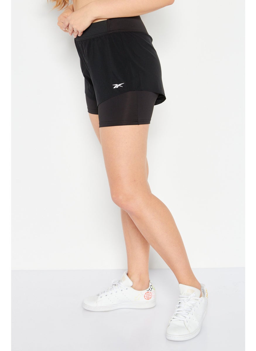 Reebok Women Sportswear Fit Training Short, Black  - Image 3