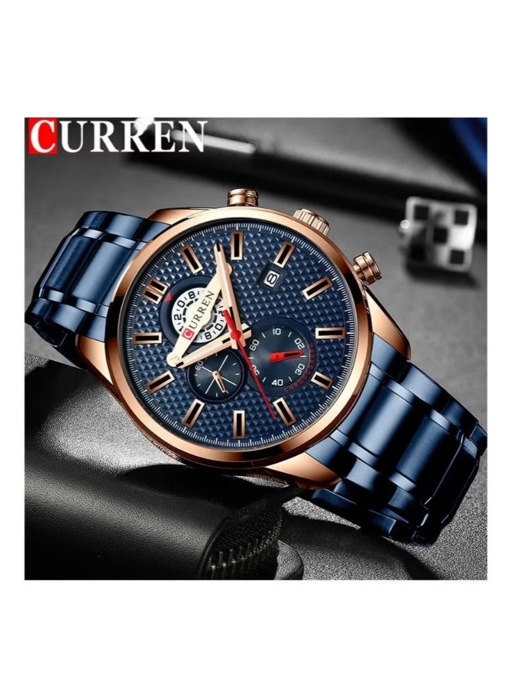 CURREN 8352 Original Brand Stainless Steel Band Wrist Watch For Men - Image 2