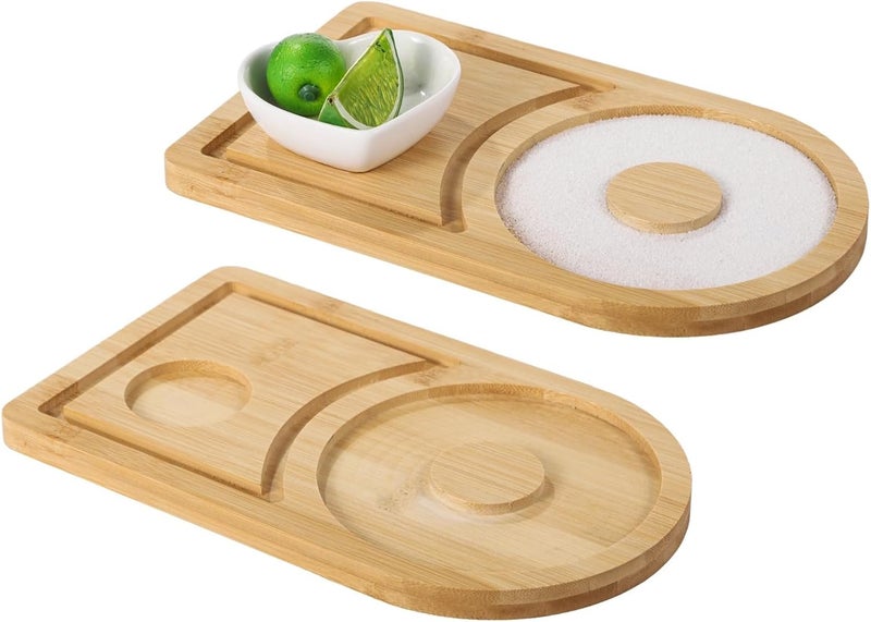 Wooden Margarita Rimming Tools, 2 Pcs, Bartender Kit, Fit Glasses to 4.7, Bowl Not Included, Ideal for, Parties - Image 3