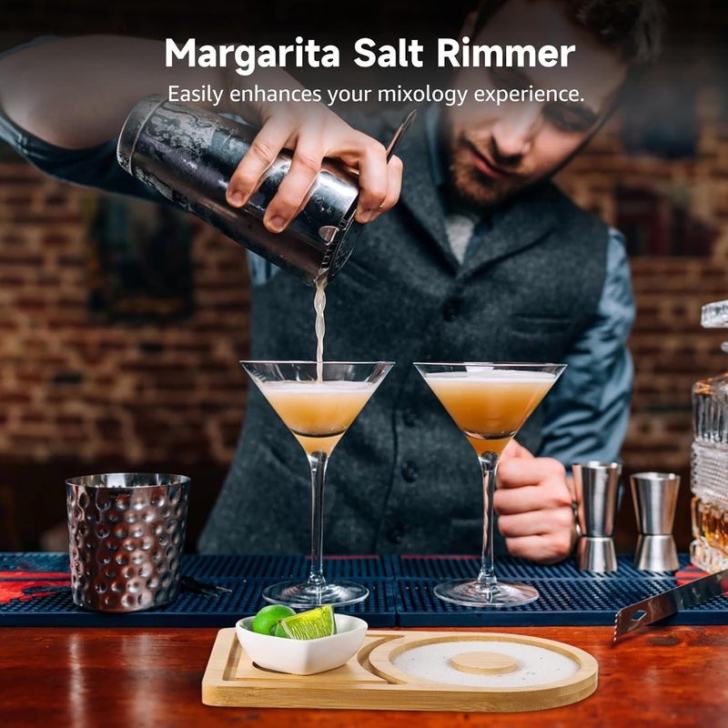 Wooden Margarita Rimming Tools, 2 Pcs, Bartender Kit, Fit Glasses to 4.7, Bowl Not Included, Ideal for, Parties - Image 2