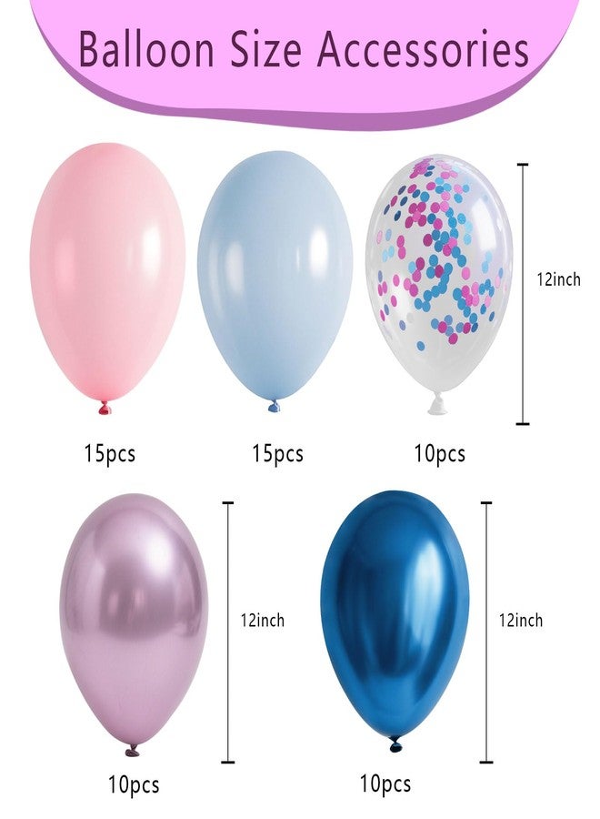 K.E.J. Gender Reveal 60 Pcs Balloon Decorations Arch Kit,12 Inch Pink and Blue Latex Balloons and Pink and Blue Confetti Balloons for Birthday Party Decorations Bridal Wedding Graduation Decoration - Image 2