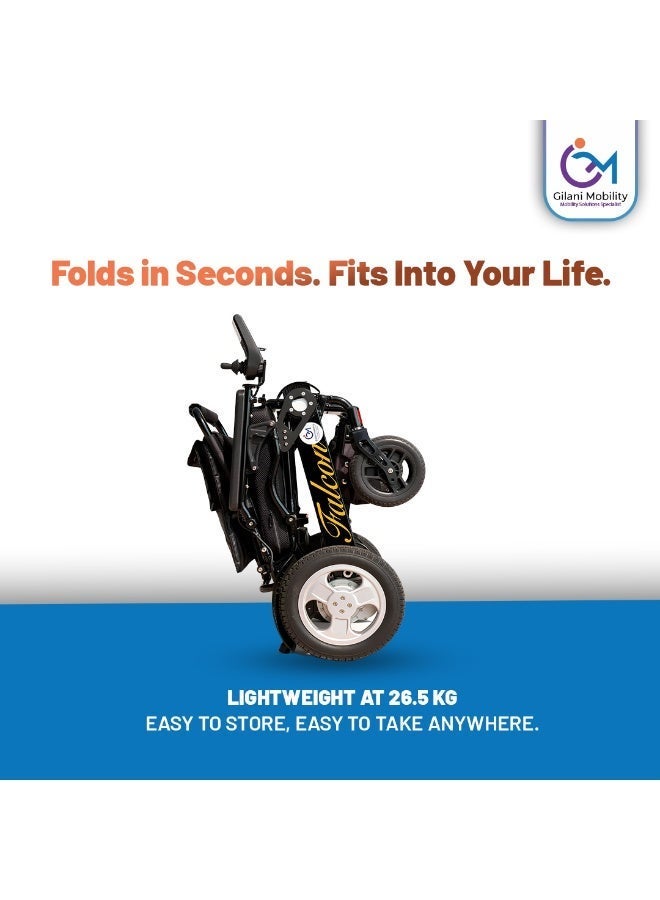 Gilani Mobility Falcon Electric Wheelchair – Lightweight, Foldable & Adjustable - Image 3