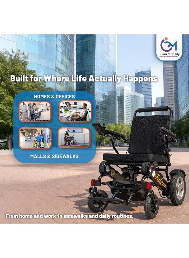 Gilani Mobility Falcon Electric Wheelchair – Lightweight, Foldable & Adjustable - Image 2