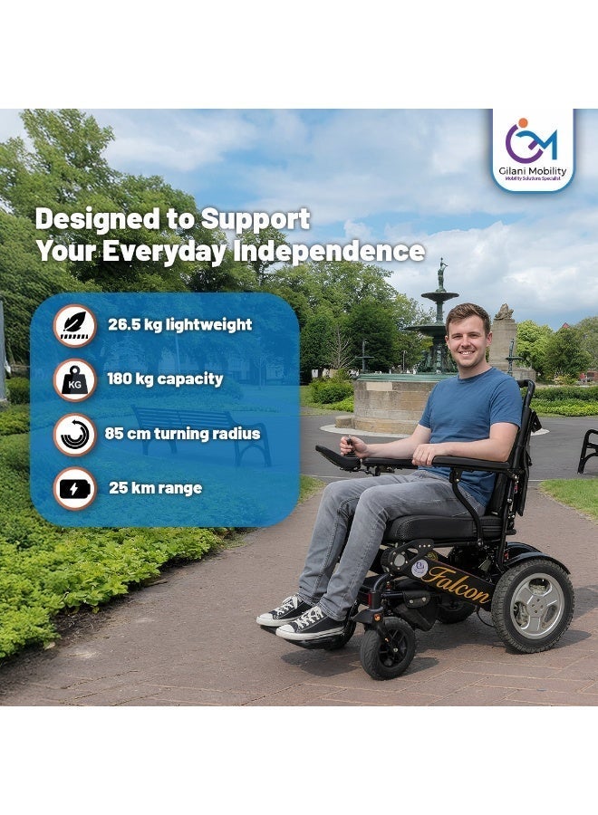 Gilani Mobility Falcon Electric Wheelchair – Lightweight, Foldable & Adjustable - Image 4