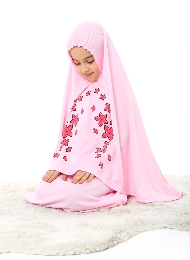 Elanesa  فستان صلاة للبنات من Elanesa، حجاب طويل مطبوع عليه نجوم  - Image 3