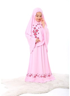 Elanesa  Girl Child Prayer Dress Star Printed Long Headscarf  - Image 4