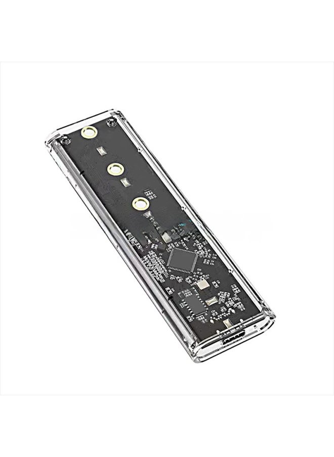 ماركة غير محددة ضوء ملون شفاف M.2 Nvme Ssd/sata Ngff صندوق محرك الحالة الصلبة ثنائي البروتوكول Rtl9210b-اللون: Nvme Protocol-rgb A-c كابل القرص الصلب  - Image 3