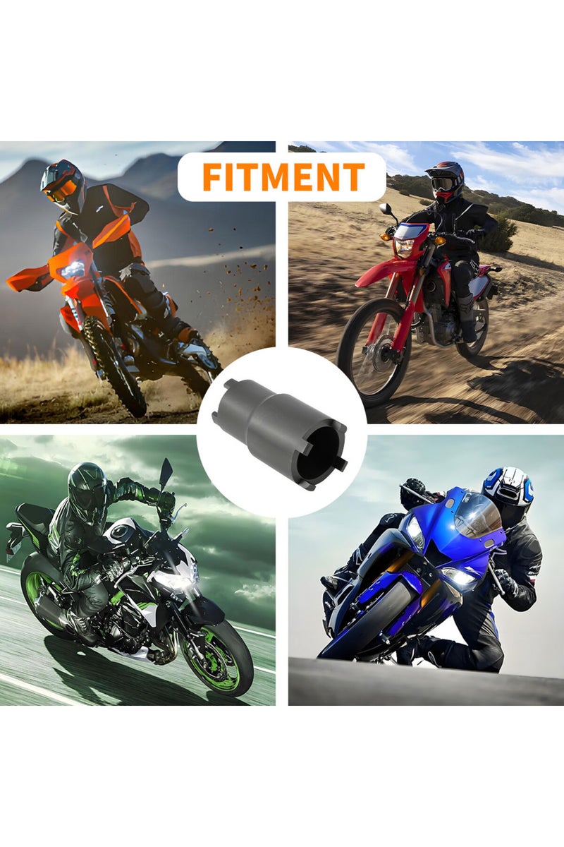 إيروريكس أداة فك صواميل الدراجات النارية، مفتاح ربط صامولة قفل القابض مزدوج الرأس أسود اللون، أدوات إصلاح الدراجات النارية لـ KTM ... - Image 4