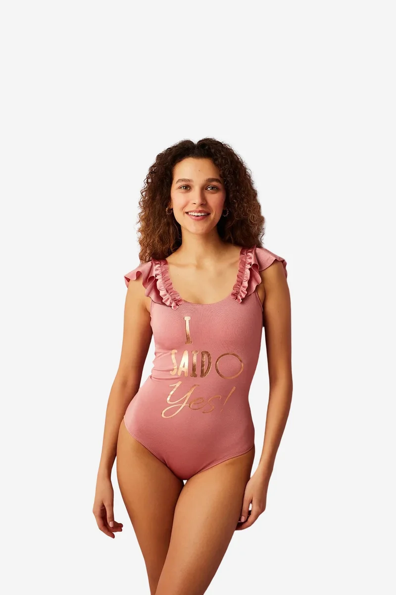 Penti PENTI Dark Flore Ruffle Detail Swimsuit