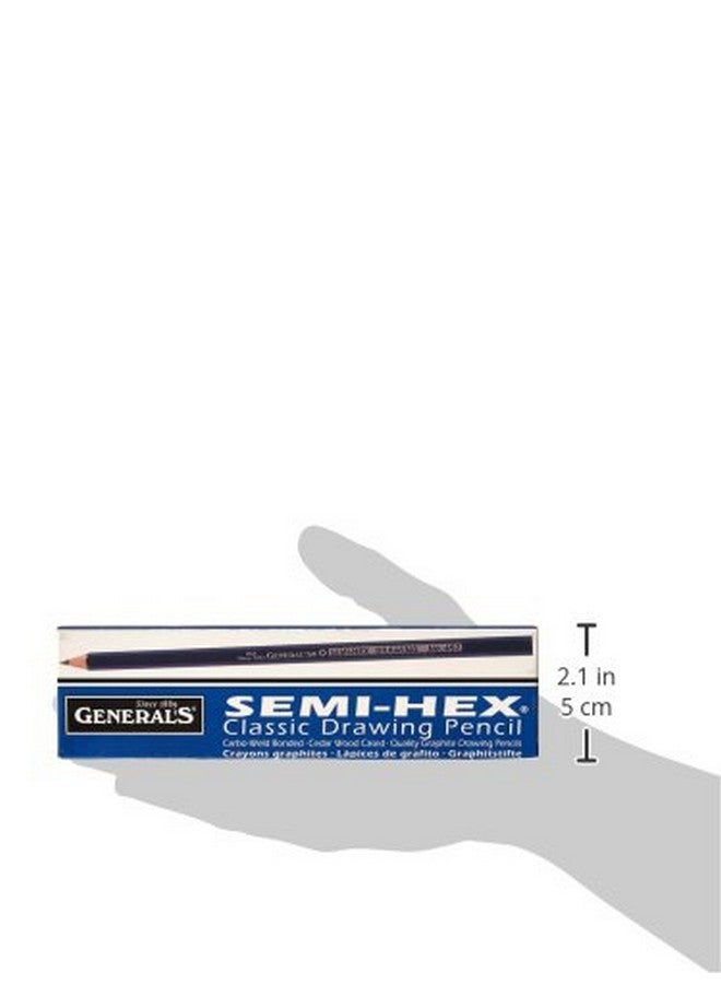 General's Hexagonal Non-Toxic Drawing Pencil - 4H Thin Tip - Black - Pack of 12 - Image 2