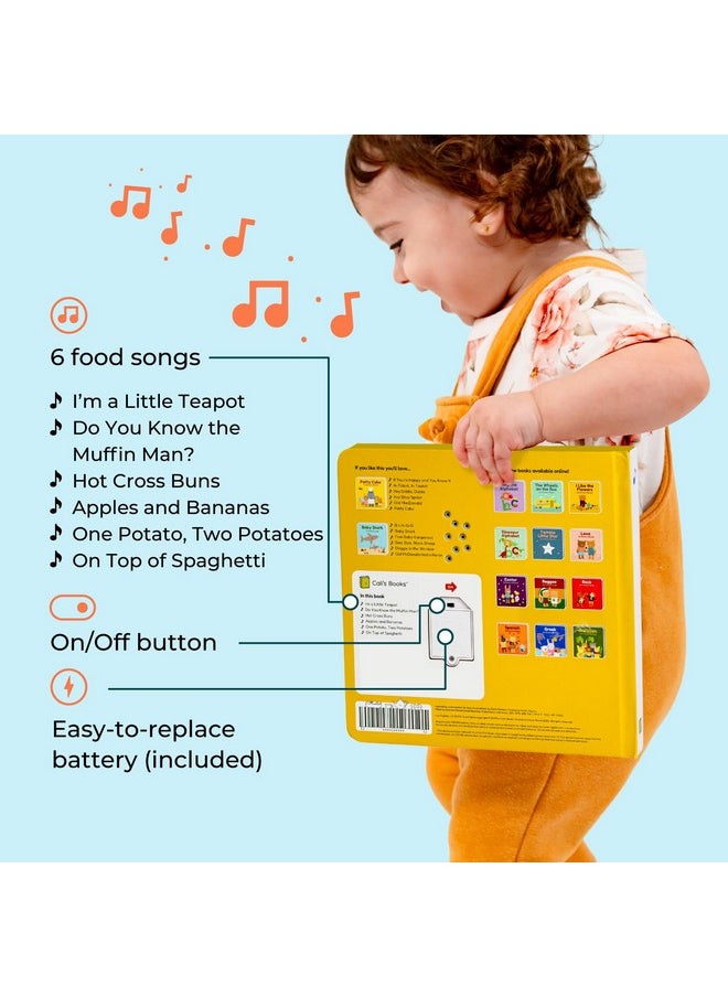 Cali's Books 'I'M A Little Teapot' Interactive Musical Book For Toddlers 1 3, Books For 1 Year Old With Six Nursery Rhymes About Food Sound Book For Toddlers  - Image 3