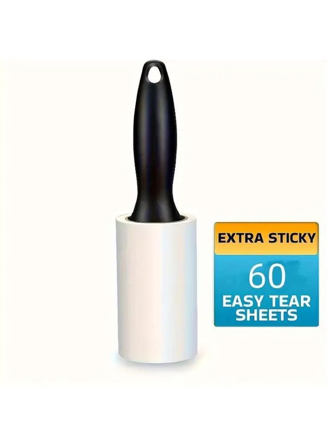 60 Sheets Lint Roller With Handle Super Strong Suction For Pet Hair Removal On Furniture Clothes - Image 2