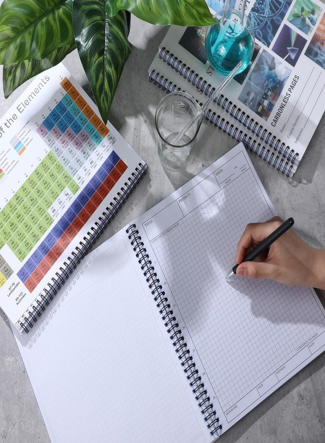 Noveread 4 Pcs Carbonless Lab Notebook 8.5" x 11" Student Laboratory Notebook 50 Sets of duplicate Pages 100 Sheets Total Perforated Scientific Grid Pages with Clear Cover and Spiral Bound - Image 5
