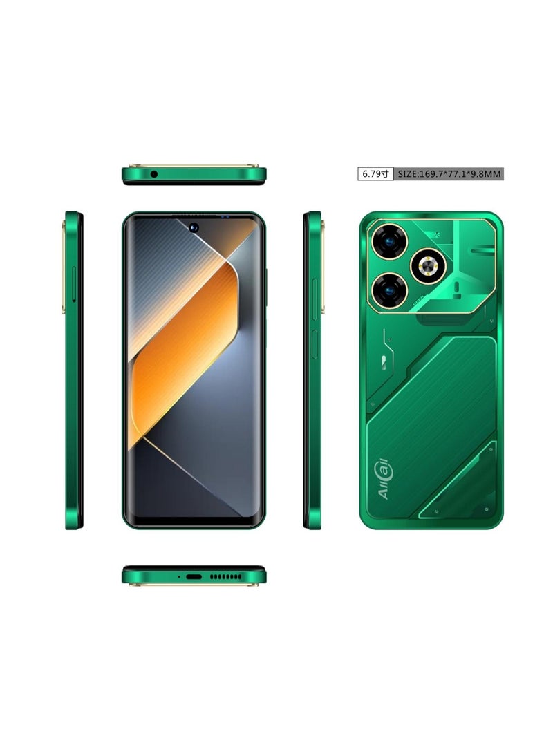 AllCall HERO 60 MAX - ذاكرة الوصول العشوائي: (4+16) 20 جيجابايت + ذاكرة القراءة فقط: 128 جيجابايت، شاشة 6.8 بوصة 720*1640 IPS HD+، بطارية 5160 مللي أمبير، لون أخضر مذنب