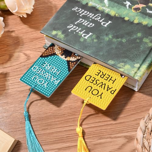 NANZHOO 6 PCS Diamond Art Kits Bookmarks Cat Diamond Painting Bookmark, 5D DIY Book Marks Dimond Art Paintings Gem Art, Acrylic Bookmarks with Tassels,Arts and Crafts for Adults Reading Gifts for Book Lovers - Image 4