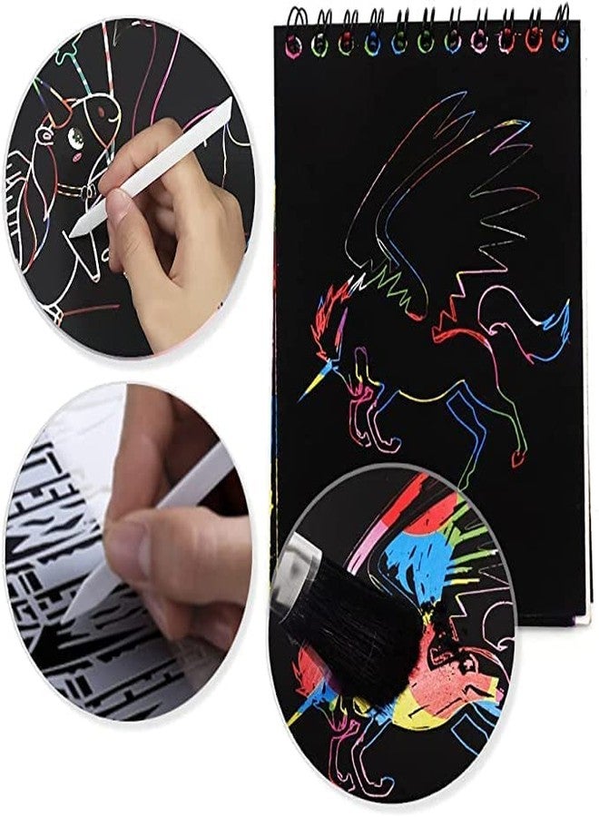 Caught Trendy Combo of 2 Cute Characters Scratch Paper Art Drawing Book for Kids Scratch Paper Painting Book Scratch Crafts Art Supplies Colouring Scratch Book Best Gift Item for Your Kids (Pack of 2) - Image 3