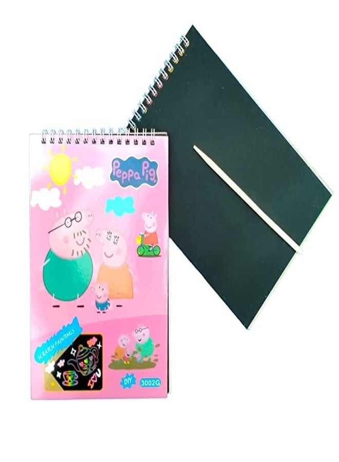 Caught Trendy Combo of 2 Cute Characters Scratch Paper Art Drawing Book for Kids Scratch Paper Painting Book Scratch Crafts Art Supplies Colouring Scratch Book Best Gift Item for Your Kids (Pack of 2) - Image 4