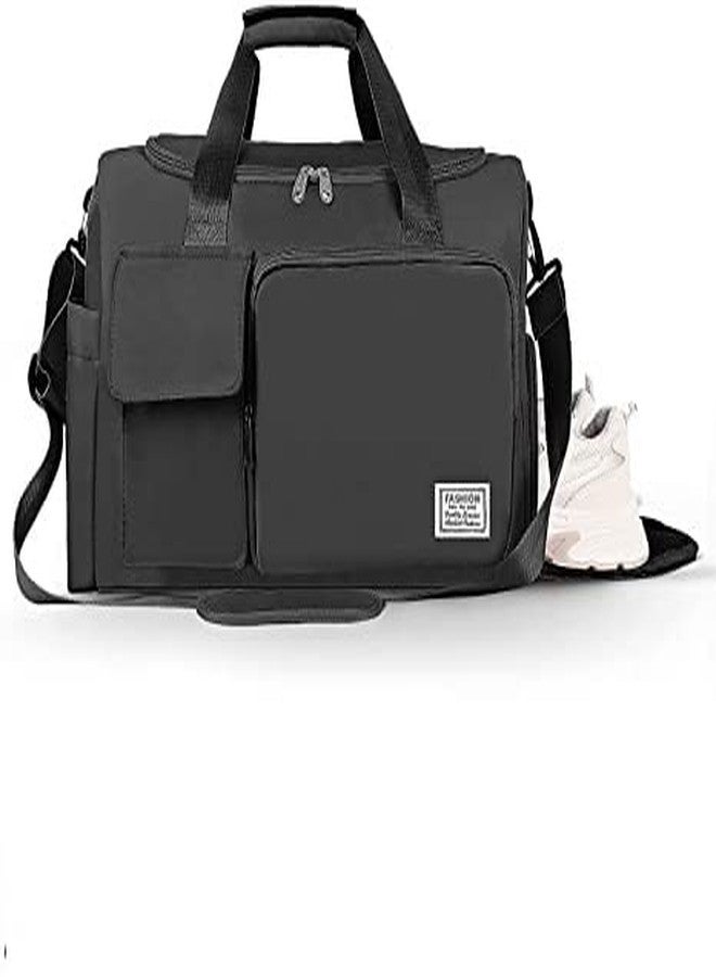 KINDRED Large Capacity Travel Duffel Bag, Travel Lightweight Waterproof Carry On Luggage Bags Multi Functional Bag Gym, Dry and Wet Separation Foldable Travel Duffel Bag for Women. (Black Gym Bag) - Image 1