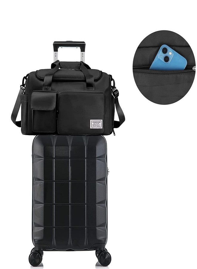 KINDRED Large Capacity Travel Duffel Bag, Travel Lightweight Waterproof Carry On Luggage Bags Multi Functional Bag Gym, Dry and Wet Separation Foldable Travel Duffel Bag for Women. (Black Gym Bag) - Image 3