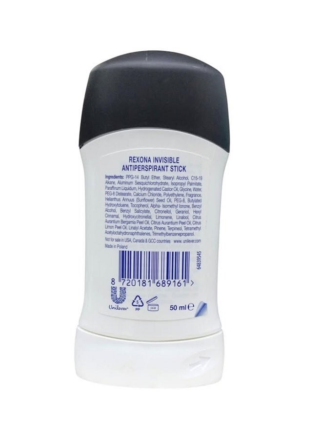 Rexona Deodorant Stick invisible on black & white clothes 50ml - Image 2