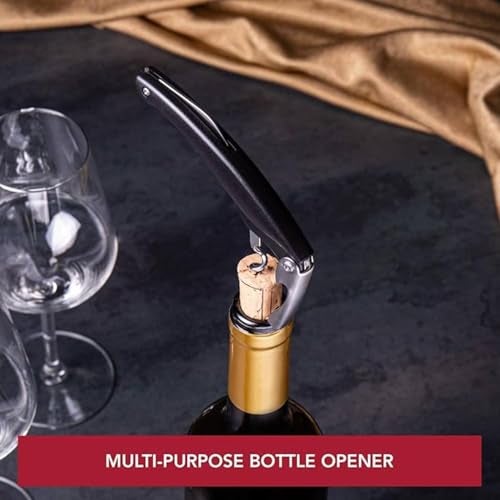 Prostuff.in® Bottle Openers, Wine Bottle Opener Kit for Beer, 3-in-1 Multi-Purpose Premium Stainless Steel Corkscrew Manual Wine Key Bottle Openers, 13.5L x 3.7Wcm, Multicolour, 1pc, - Image 5