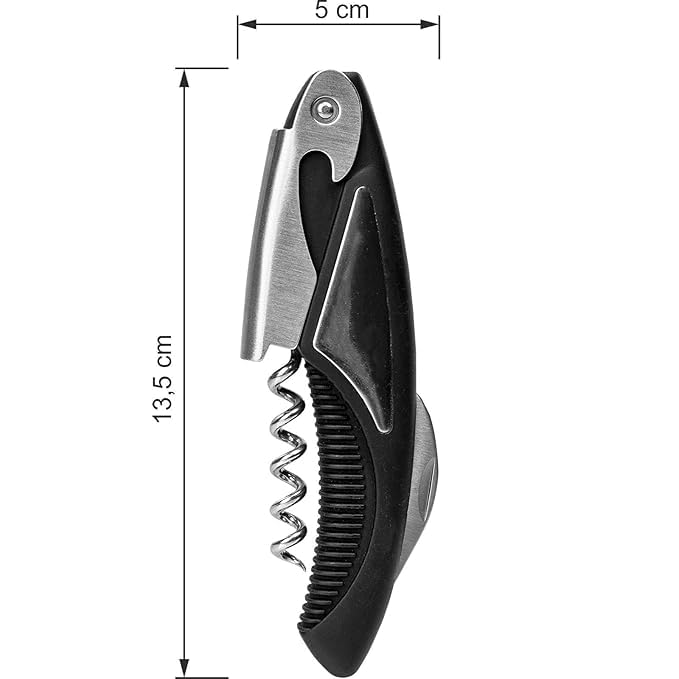Prostuff.in® Bottle Openers, Wine Bottle Opener Kit for Beer, 3-in-1 Multi-Purpose Premium Stainless Steel Corkscrew Manual Wine Key Bottle Openers, 13.5L x 3.7Wcm, Multicolour, 1pc, - Image 2