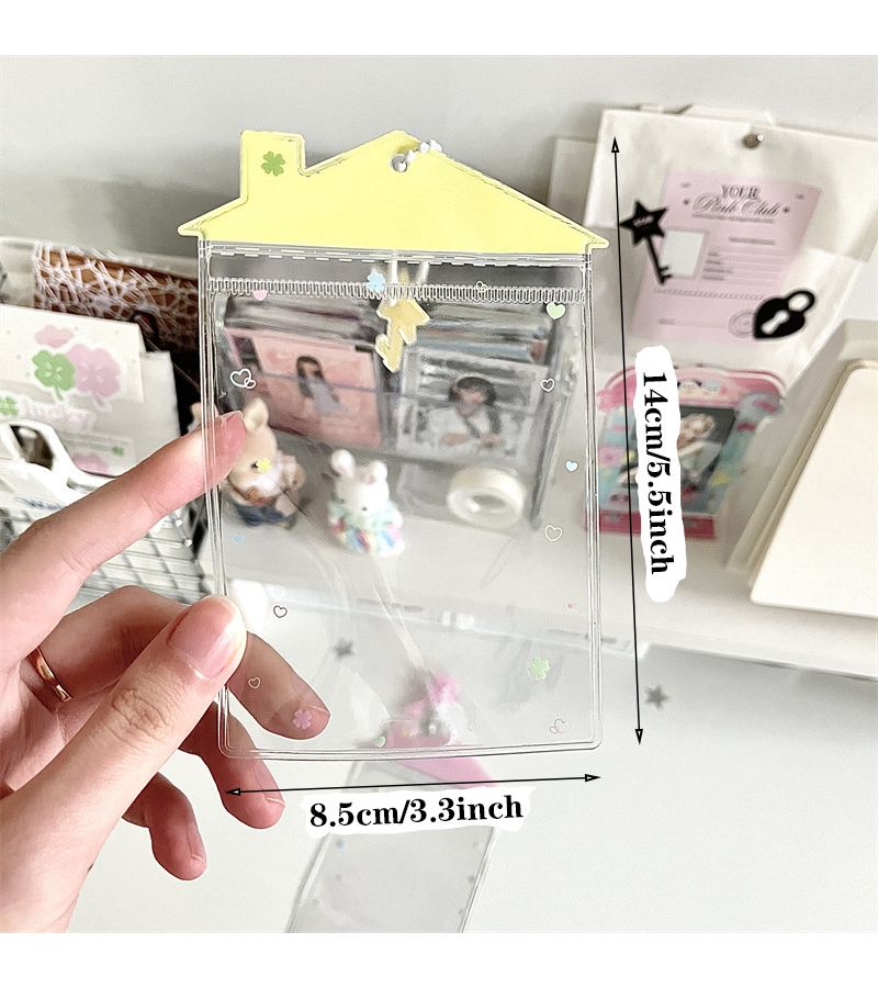 Yellow Waterproof 1pc Transparent PVC Card Holder Protective Sleeve Suitable For Credit Card Membership Card Business Card Case - Image 2