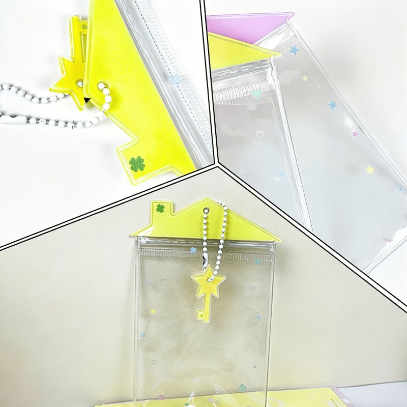 Yellow Waterproof 1pc Transparent PVC Card Holder Protective Sleeve Suitable For Credit Card Membership Card Business Card Case - Image 3