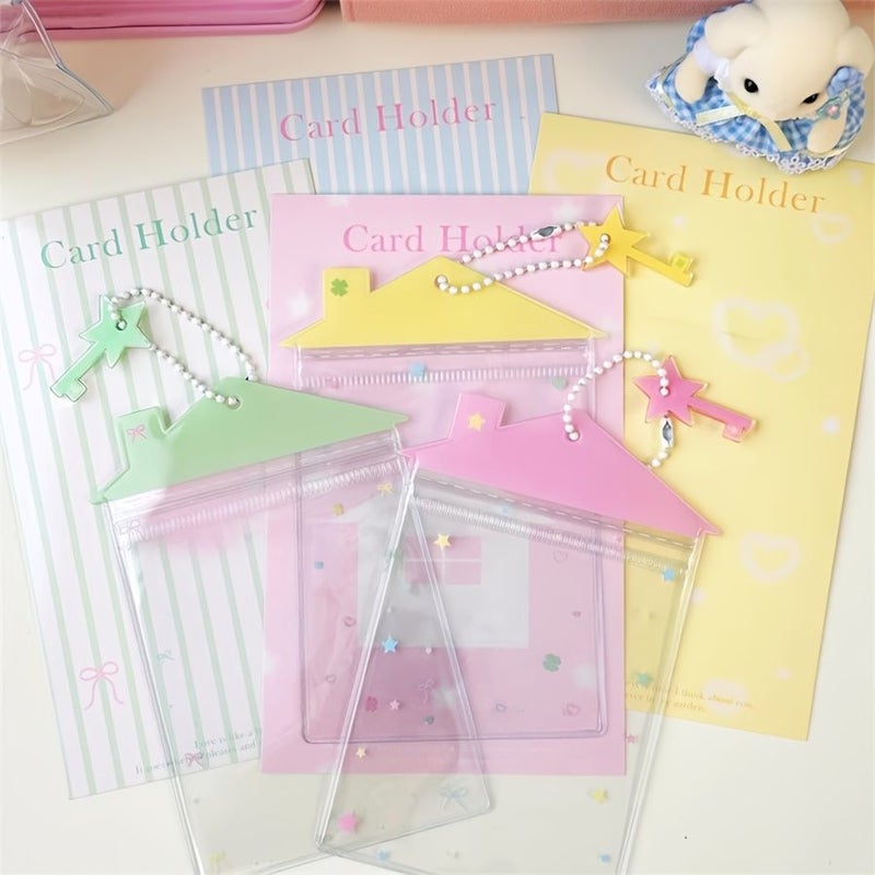Yellow Waterproof 1pc Transparent PVC Card Holder Protective Sleeve Suitable For Credit Card Membership Card Business Card Case - Image 1