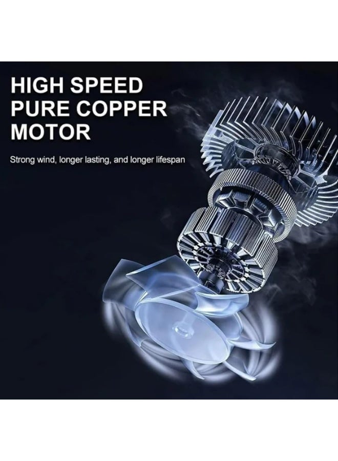 Meetion نفاخ أوراق 48 فولت، نفاخ لاسلكي، نفاخ توربو فائق القوة مع مروحة هواء مضغوط، تنظيف الفناء، نفخ الأوراق، العناية بالعشب (أسود مع بطاريتين) - Image 3