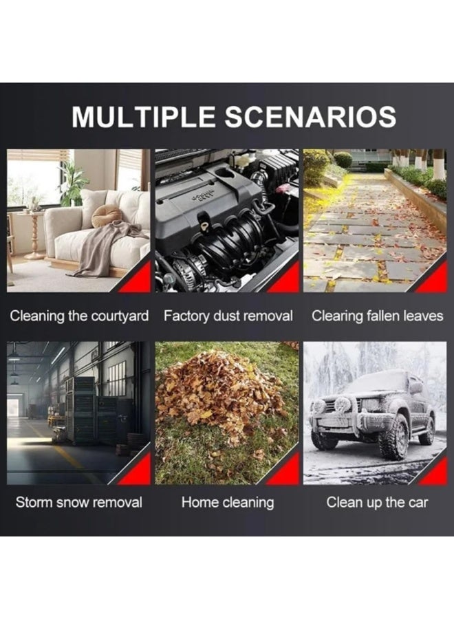 Meetion نفاخ أوراق 48 فولت، نفاخ لاسلكي، نفاخ توربو فائق القوة مع مروحة هواء مضغوط، تنظيف الفناء، نفخ الأوراق، العناية بالعشب (أسود مع بطاريتين) - Image 5