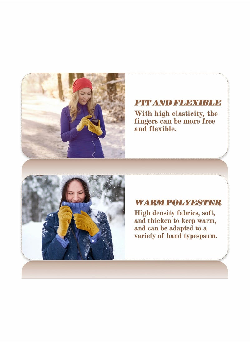 SYOSI - Women Touch Screen Gloves - Winter Warm Gloves Touchscreen Mittens Thermal Fleece Lined Knitted Gloves for Outdoor - Image 1
