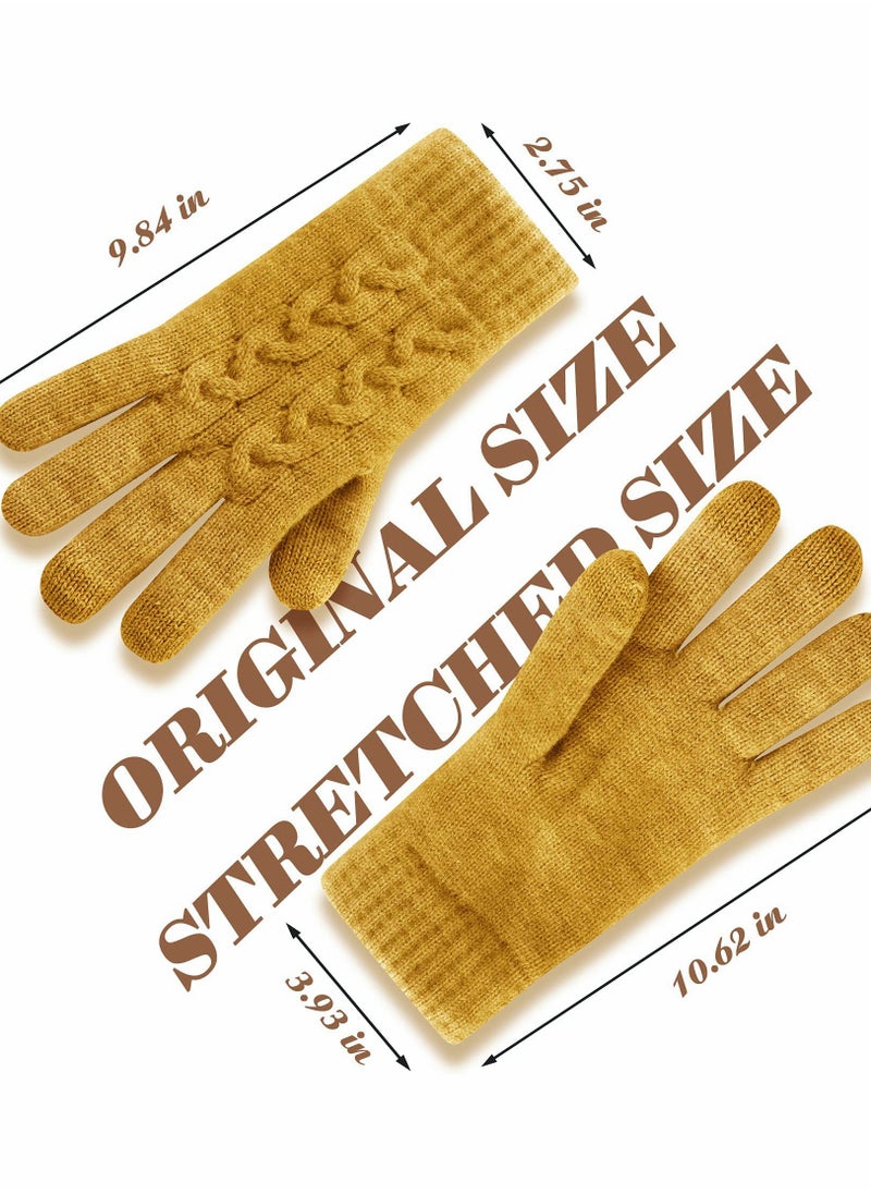 SYOSI - Women Touch Screen Gloves - Winter Warm Gloves Touchscreen Mittens Thermal Fleece Lined Knitted Gloves for Outdoor - Image 1